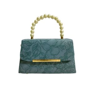 Elegant Pearl Handle Shoulder Bag