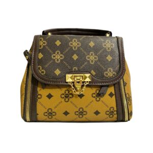 Elegant Dual-Style Shoulder & Tote Bag – Faux Leather with Golden Detailing