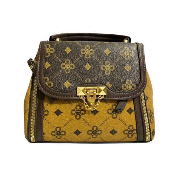 Elegant Dual-Style Shoulder & Tote Bag – Faux Leather with Golden Detailing