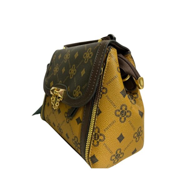 Elegant Dual-Style Shoulder & Tote Bag – Faux Leather with Golden Detailing