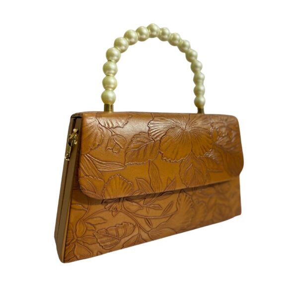 Elegant Pearl Handle Shoulder Bag