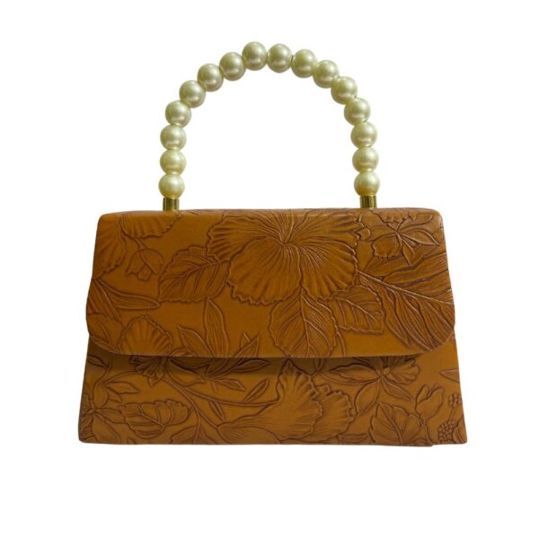 Elegant Pearl Handle Shoulder Bag