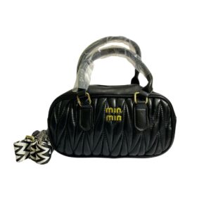 Min Min Quilted Handbag for Women – PU Leather Bag with Scarf & Adjustable Strap