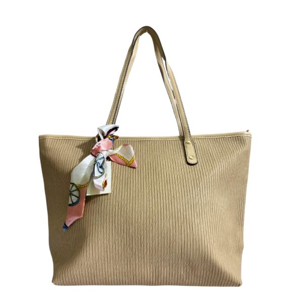 Elegant Imported Tote Bag with Silk Accent – Spacious & Stylish Shoulder Carry