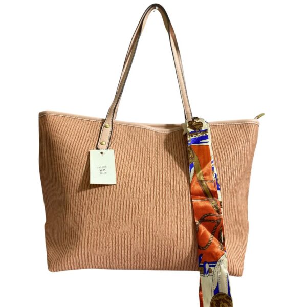 Elegant Imported Tote Bag with Silk Accent – Spacious & Stylish Shoulder Carry